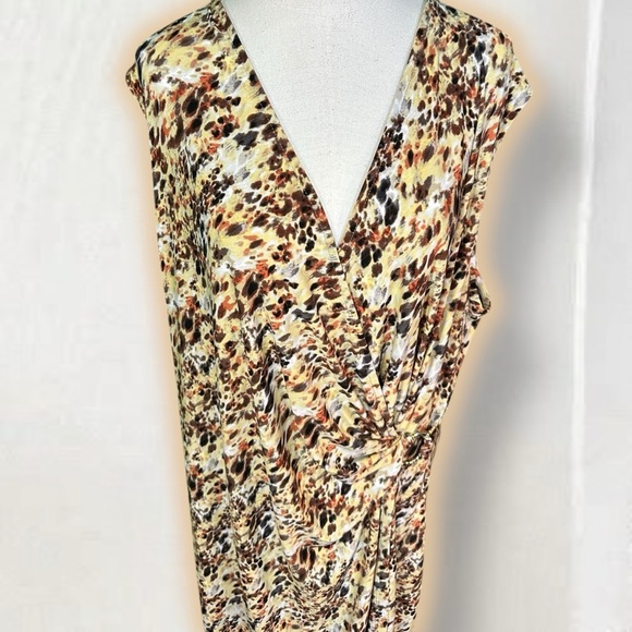 NWT Kasper ‘Naomi’ Everyday Knit Surplice Dress in “Daffodil / Vanilla Ice” 20W - Picture 10 of 16